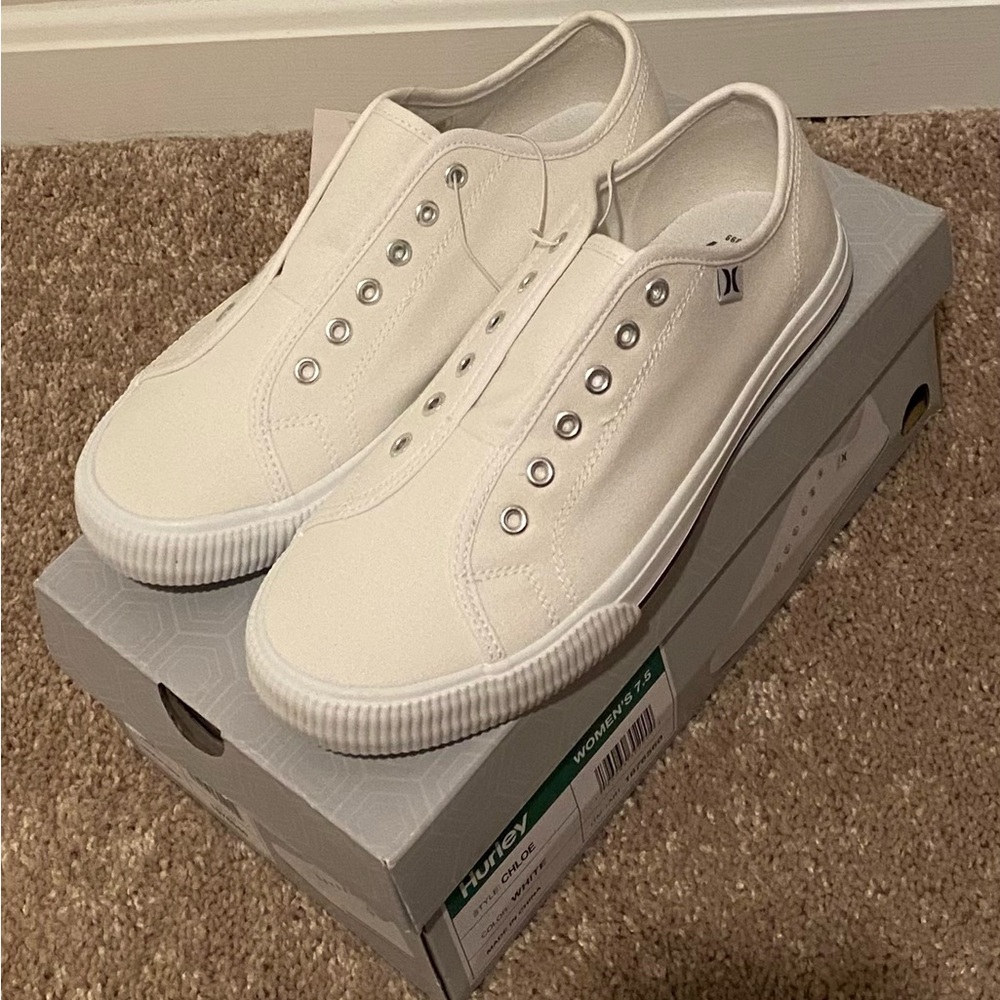Hurley Chloe All white Slip-On Sneakers